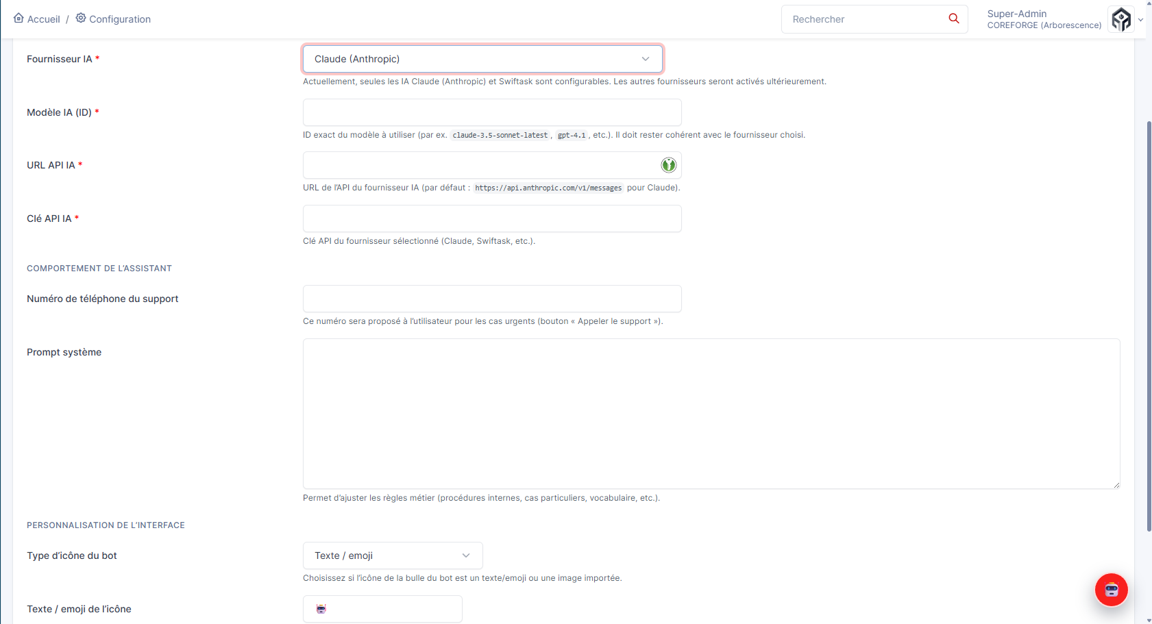 Plugin GLPI - Configuration